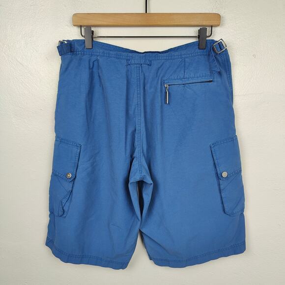 Vintage Y2K John Galliano Swim Shorts Mens Small Blue Cargo Buckled Beach Trunks - Picture 6 of 12